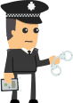police man with handcuffs drink driving