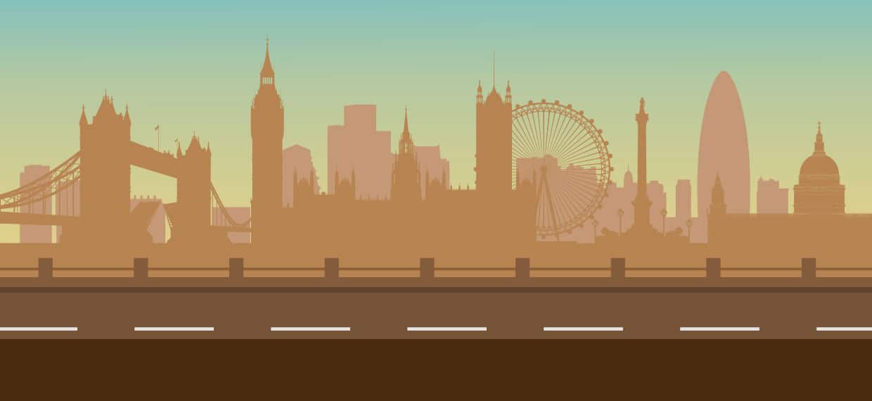 london skyline in evening