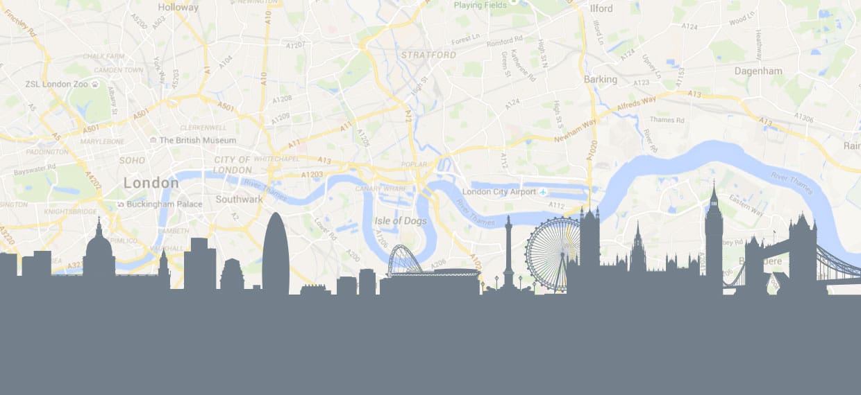 drink driving london background map with skyline